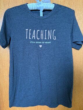 Bella Canvas Teaching It’s a Work of Heart Teacher T-Shirt Size M